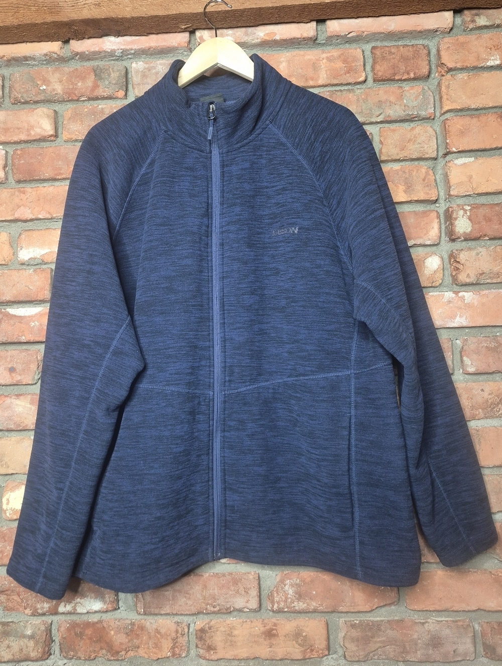 Karbon Navy Blue Full Zip Fleece Jacket XXL Athletic Performance Layer - Picture 2 of 9